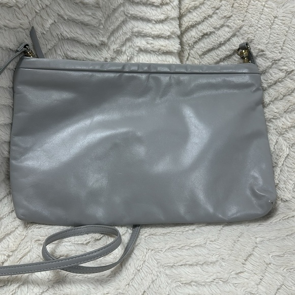 Anne Klein for Calderon Gray Soft Leather Convertible Crossbody Clutch purse - Picture 3 of 9